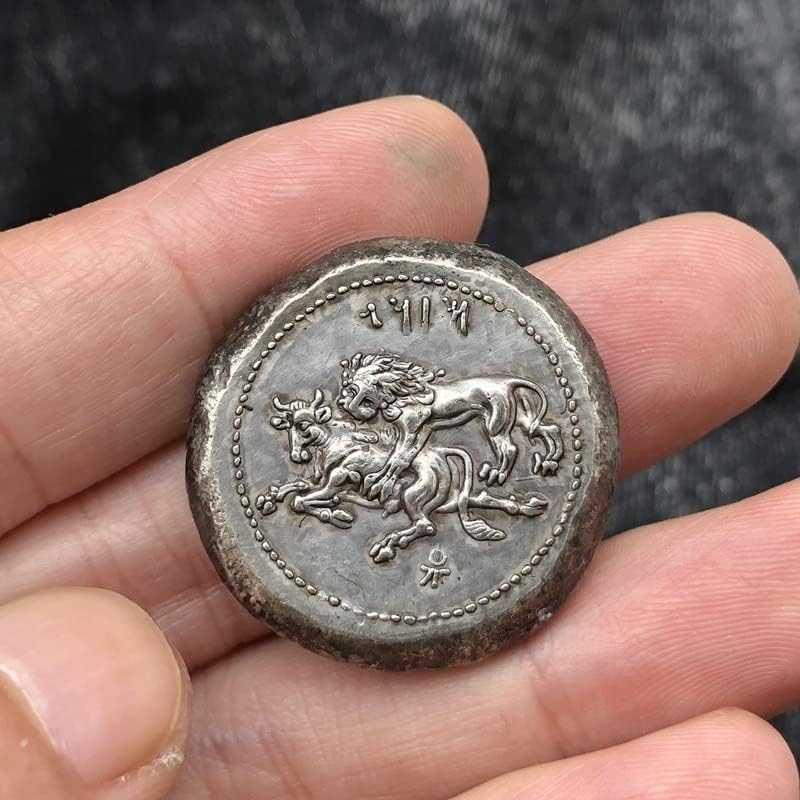 מטבעות יווניות פליז מכסף מלאכות עתיקות מצופות מטבעות זיכרון זרות בגודל לא סדיר סוג 42