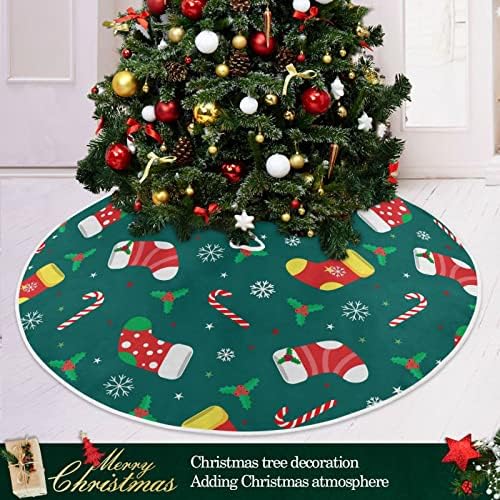 Oarencol חג המולד סוכריות מתנות הולי משאיר פעמונים חצאית עץ חג המולד 36 אינץ 'חג המולד של מסיבת חג קישוטים