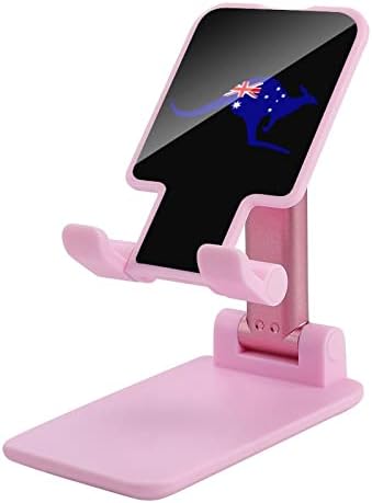 דגל קנגורו אוסטרלי טלפון סלולרי מתקפל עמדת טבלאות מתכווננת מחזיק טבליות לבית אילוף שולחן עבודה סגנון ורוד