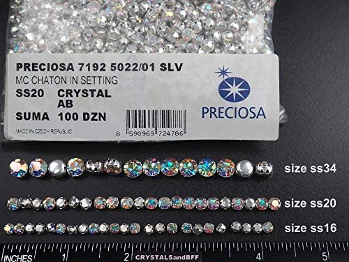 Crystal AB, preciosa צ'כיה צ'כון מונטים מקוריים, גודל SS34 ~ 12 יחידות