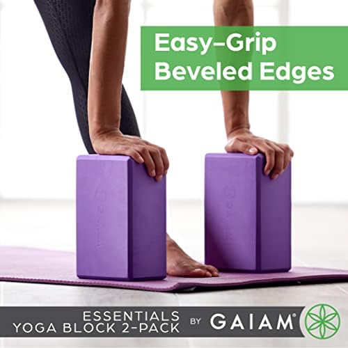 GAIAM Essentials Block Yoga-משטח קצף תומך, רך ללא החלקה ליוגה, פילאטיס, מדיטציה