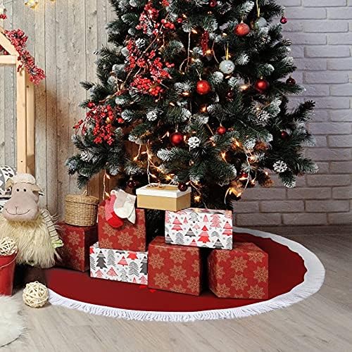 דגל תרנגול זין אדום זין עץ חג המולד מחצלת חצאיות עם קישוטי מסיבות חג לחוות ליל כל הקדושים 48 x48