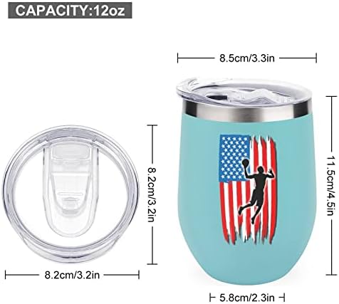 כוס בקבוק כדורסל דגל אמריקאי עם מכסה עם כוס נירוסטה מבודדת כוס קיר כפולה כוסית בית כוסות בית