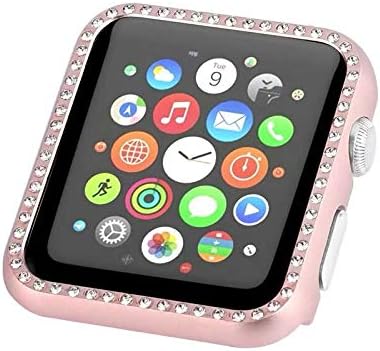 Waverose תואם למארז שעון Apple 42 ממ, תואם לפנים IWatch Face Bling Bling Diamonds Crysonds כיסוי מסגרת מגן תואמת לסדרת Apple Watch 4/3/2/1