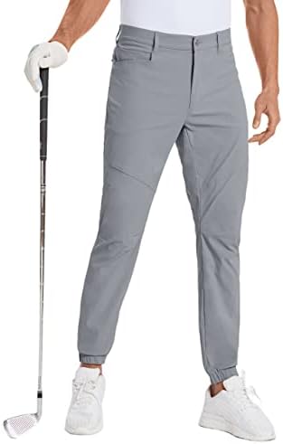 מכנסיים של גולף גולף של Puli גברים עם מכנסיים עם 4 כיסים אטומים למים כושר טיולים רגליים מכנסי עבודה מזדמנים לגברים