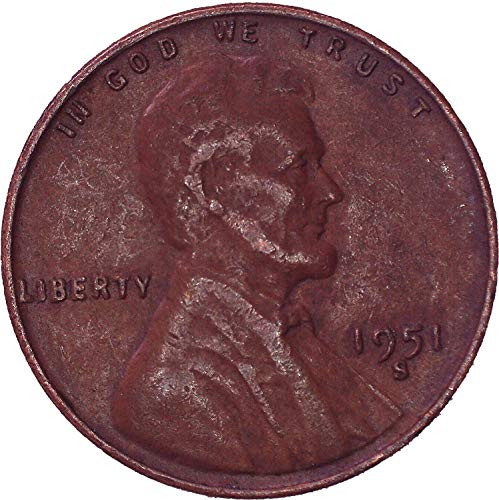 1951 ס לינקולן חיטה סנט 1 סי מאוד בסדר