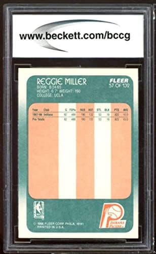 1988-89 FLEER 57 רג'י מילר טירון כרטיס BGS BCCG 9 ליד מנטה+