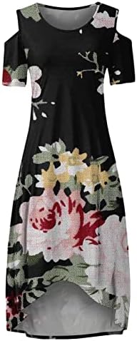 רוז פלוס שמלות בגודל שמלת כתף בגודל בוהו בתוספת הדפס שמלת קו פרחים נשים נשים פלוס נשים בגודל ארוך