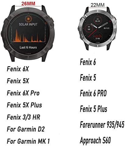 אנקנג 20 22 26 ממ מהיר רצועת Watchband עבור Garmin Fenix ​​5 5 Plus 6 6x Pro 3HR D2 MK1 935 Smart Watch Silicone Easyfit להקת כף היד