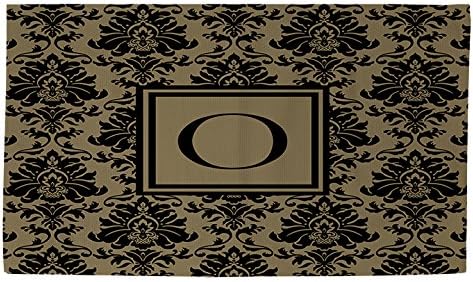 חרשי עץ ידניים ואורגים שטיח אמבטיה דובי, 4 על 6 מטר, מכתב ראשי, דמשק שחור וזהב