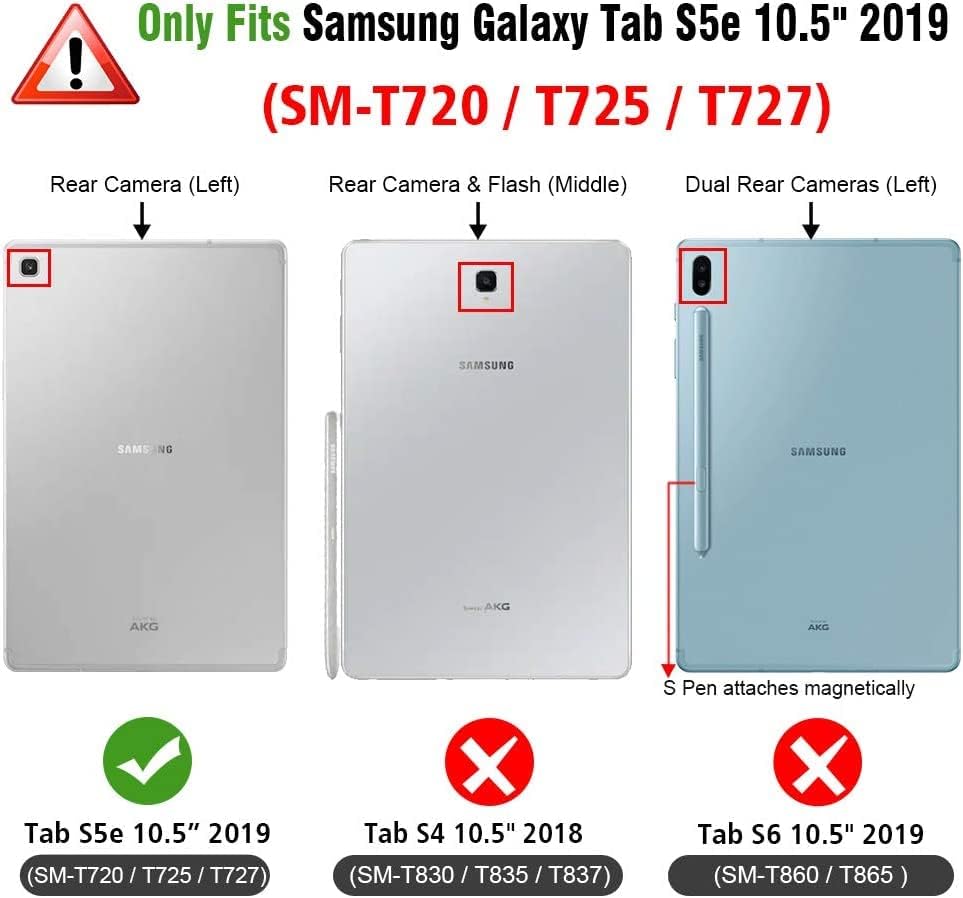 Rosbtib Samsung Galaxy Tab S5E 10.5 אינץ '2019 מארז עם חריץ קלפים, מכסה עור PU פרימיום דק חכם עם אבזם מגנטי עבור סמסונג טאב S5E 10.5 טבלט - חתול חמוד