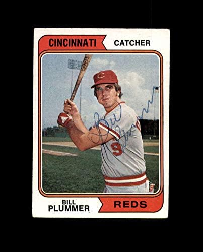 Bill Plummer יד חתמה על 1974 Topps Cincinnati Reds
