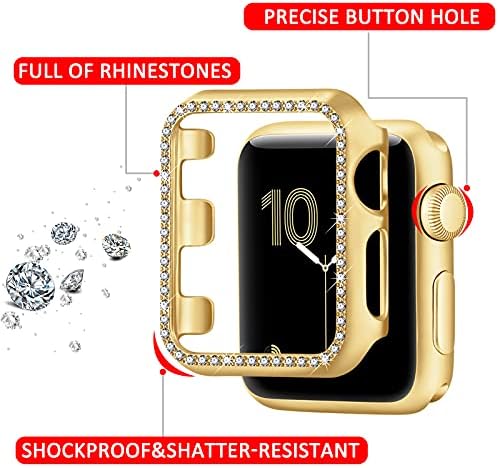 פס החלפת שרשרת זהב דילנדו תואם 38 ממ תואם לפס קישור של Apple Watch & Starlight 38 ממ לסדרת IWatch Series 7 6 5 4 3 2 1, אין מגן מסך