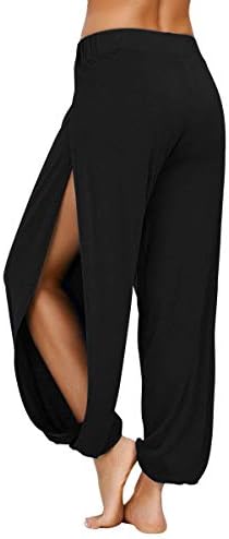 Pacbreeze Yoga Harem מכנסיים צדדי חריצים חריצים פעילים מכנסי טרנייל אימון מכנסי כיסוי חוף מכנסיים