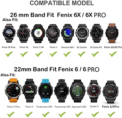 Fndwj 20 22 26 ממ שעון שעון עבור Garmin Fenix ​​6x 6 Pro 5 5xplus 3HR ירידה MK1 MK2 Enduro Silicone FAWG