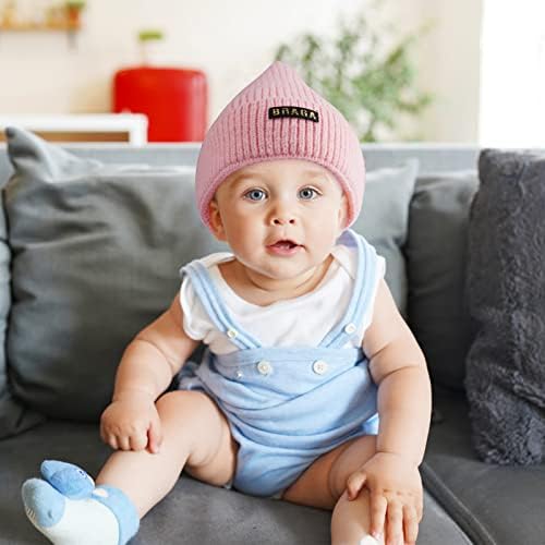 תינוק כפת כובע, פעוט בני בנות תינוק ילדים יוניסקס חורף לסרוג כפת כובעים