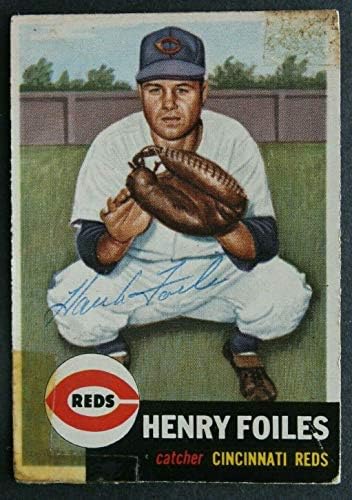 Hank Fooys Cincinnati Reds חתימה על חתימה 1953 Topps 252 כרטיס וינטג 'חתום