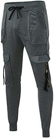 מכנסי מכנסי Hatop Mens Plus בגודל מכנסי טרנינג רוכסן רוכסנים בגודל מכנסי מכנסיים בכיס אמצע המותניים
