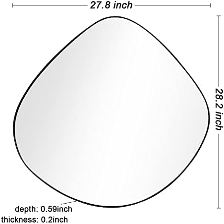 ביקיני סדיר קיר מראה מאטל מט שחור ממוסגר קיר מראה לסלון חדר שינה אמבטיה כניסה קיר תפאורה 27.8 * 28.2 בקס-ג ' ין 444-יורש70