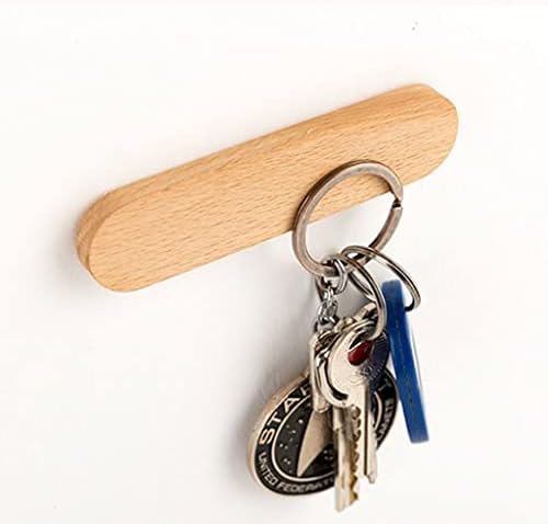 Lhllhl יצירתי מחזיק מפתח עץ מוצק וו מגנטי קולב רב-פונקציונלי מתלה לאחסון מארגן ביתי