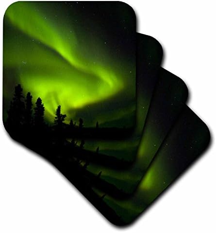3 רוז סיסט_87749_3 אלסקה, מעיינות חמים אורורה בוראליס, אורות הצפון-ארצות הברית 02 שו0001-שרי זורי-תחתיות אריחי קרמיקה, סט של 4