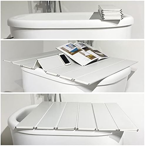 מגש אמבטיה אמבטיה מתקפל, מכסה אמבטיה של לוח אבק אבק מפלסטיק מכסה אמבטיה, מכסה אמבטיה לבן אמבטיה לבנים לספא, אמבטיה ומקלחת, עובי 0.6 סמ