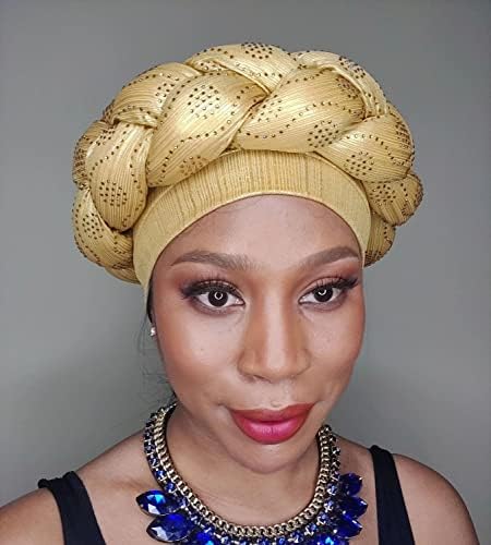 אפריקאי-ראש-כורכת-עבור-שחור-נשים אוטומטי ג ' לה נשים של-טורבן-כובע גבישי ראש-צעיף לעטוף-כובע מראש קשור צמת ראש מכסה