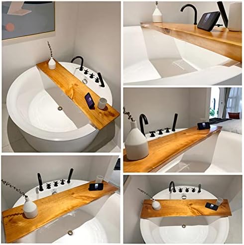 מגש קאדי אמבטיה של PFCDZDU, מתלה מגש אמבטיה מעץ מלא, מארגן מחיצת אמבטיה אטום למים למקלחת מלונות ביתית, 14 גדלים