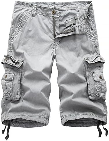 מכנסי מטען קאם לגברים של Aoyog מכנסיים קצרים רגועים בכושר רב-כיס מכנסי מטען חיצוניים מכנסיים קצרים
