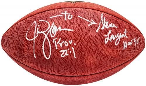 סטיב לגרנט וג'ים זורן עור חתימה עור רשמי NFL כדורגל סיאטל סיהוקס מגן זהב MCS HOLO מלאי 211066 - כדורגל חתימה