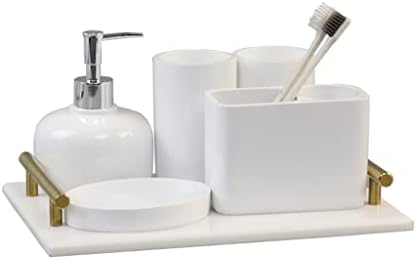 ערכת ציוד אסלה של BHVXW ערכת רחצה נורדית רחצה חדר אמבטיה מחזיק שיניים חשמליות כוס שטיפת פה
