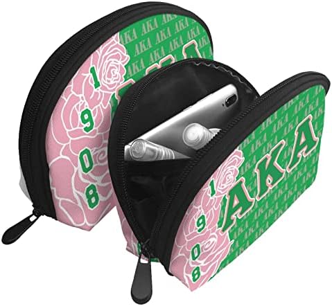 ISUNIET 2 PCS תיקים קוסמטיים לטיולים בתיק איפור ארנק ניידים שקית מצמד ניידת סט יופי סט מתנות לנשים תיק נערות עם אחסון מטאל טואלט רוכסן A 4