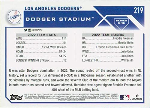 לוס אנג'לס דודג'רס 2023 Topps 219 ננומטר+ -MT+ MLB בייסבול