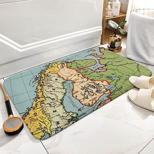 מפת שטיח אמבטיה פינלנד שטיחי מחצלות אמבטיה טיול לאירופה שטיח רצפת שטיח אמבטיה למקלחת אמבטיה החלקה פלנל שטיח אמבטיה שטיח רצפת מקלחת 15איקס 25