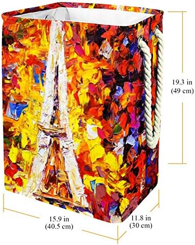 יוניסי שמן ציור מגדל אייפל פריז עמיד למים כביסת מתקפל סלי לבית ארגונית תינוק סל