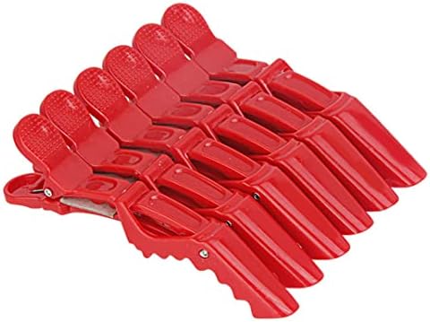 Eioflia Crocodile Hair Clip Clipsing Styling Styling Styling מהדק סיכות שיער 6 יחידות אדום