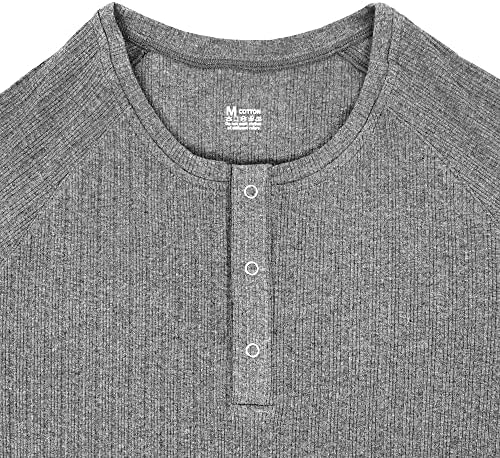 חולצות הנלי לגברים של להמנלין רזה כותנה כותנה ארוכה/שרוול קצר טי טריקו קלות חולצות אופנה