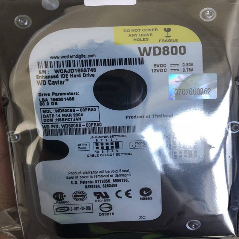 Midty HDD עבור 80GB 3.5 IDE 2MB 7200RPM לדיסק קשיח פנימי עבור HDD שולחני עבור WD800BB