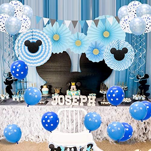 מיידו מיקי מאוס יום הולדת ספקי צד כחול תינוק מקלחת קישוטי עבור ילד חדר תפאורה בכיתה קישוט