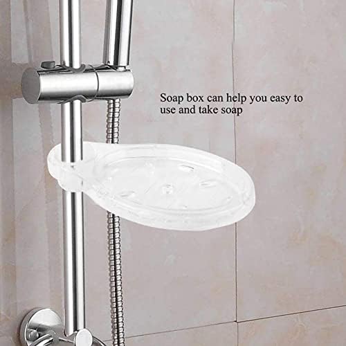 2 יחידות סבון סבון למוט מקלחת, קליפ על מחזיק סבון אמבטיה שימוש חוזר במקלחת צלול מחזיק סבון סבון מקלחת צלחות סבון שקופיות