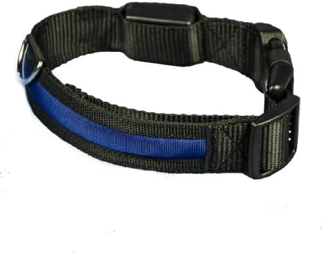 Aviditi BC504-M LED צווארון כלבים מואר, שחור עם נורות LED כחולות, בינוני