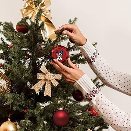 דיוקן צרפתית בולדוג חג המולד כדור מחוסמת תליית קישוטי חג המולד עץ אח מסיבת קישוטי 4 יחידות