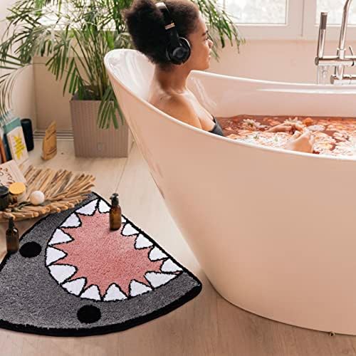 ימי טרום שטיח אמבטיה אמבטיה מחצלת כריש בצורת שטיח אמבטיה ללא החלקה שטיחי אמבטיה רכים וסופגים במיוחד שטיחי אמבטיה לרצפת אמבטיה ומקלחת יבש במהירות