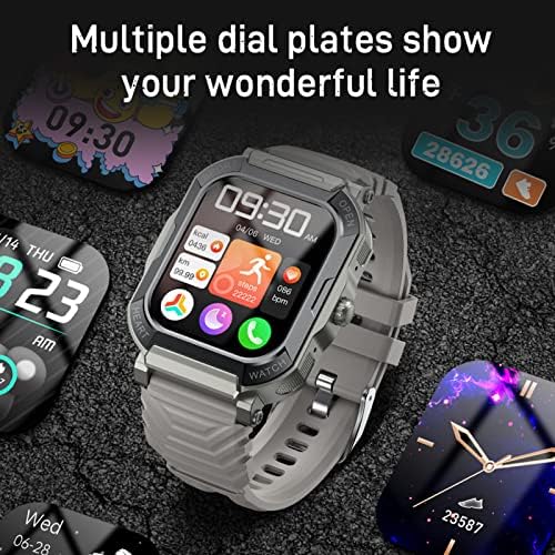Watch Smart - Bluetooth מתקשר לשעון חכם עבור iOS & Android, Watch Sports עם דופק, לחץ דם, חמצן דם בריאות ניטור שינה מידע על מידע סינכרוני