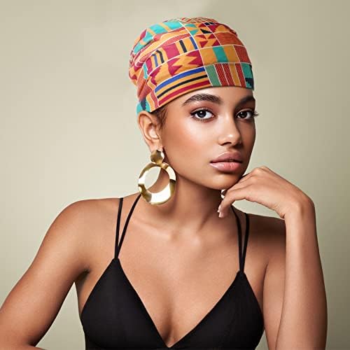רטיסי 16 חתיכות סאטן מרופד משי מצנפת כפת שכבה כפולה רפוי שינה כובע אפריקאי סגנון משי שיער לעטוף לנשים טבעי מתולתל שיער כיסוי