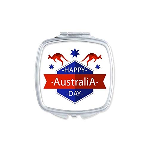 שמח אוסטרליה יום יען וכוכב איור מראה נייד קומפקטי כיס איפור כפול צדדי זכוכית