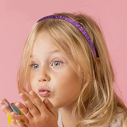 יונוי 15 צבעים ניצוץ פלסטיק סרטי ראש עבור בנות,גליטר דק ראש להקות לא להחליק אופנה בנות קשה פעוט סרטי שיער
