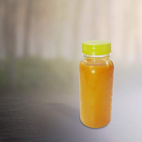 חבילה של 12 בקבוקי מיץ פלסטיק ריקים לחיות מחמד - 8 אונקיות מיכלים שקופים לשימוש חוזר עם מכסה ברור לחבל ירוק