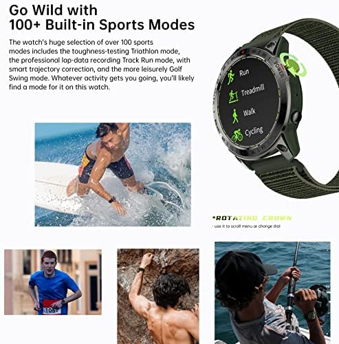 שעון חכם צבאי לגברים 1.45 בהבחנה גבוהה עם מסך גדול שיחת Bluetooth Call Sports Sports Watch Smart Watch עם גשש כושר דופק דופק שינה שינה שעון חכם אטום למים עבור iOS Android