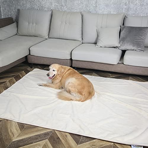 WOWOHPET שמיכות כלבים אטומות למים לכלבים גדולים, 50 × 60 שמיכות לחיות מחמד דו צדדי למיטה, ספה, ריהוט, לבן
